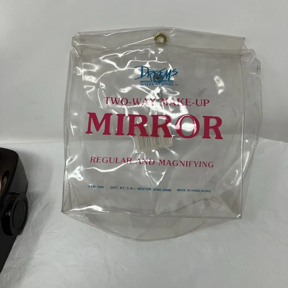 Vintage Magnifying Mirror Two Sided Vanity Plastic Tortoise Shell Hong Kong